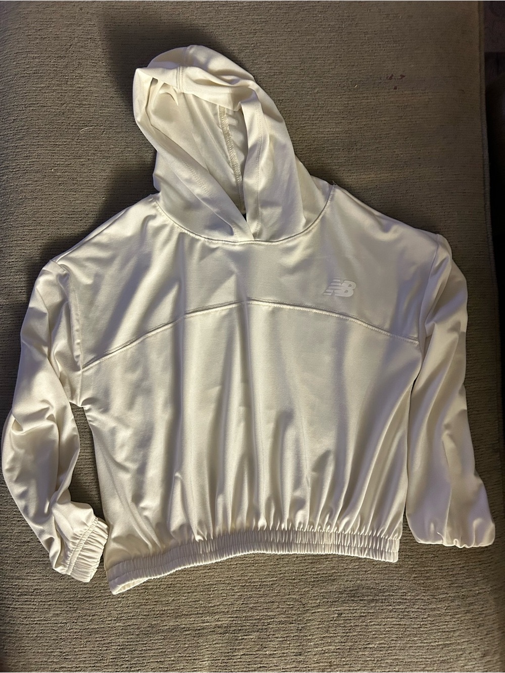 New Balance Girls White Hooded Pullover Size 10/12 M